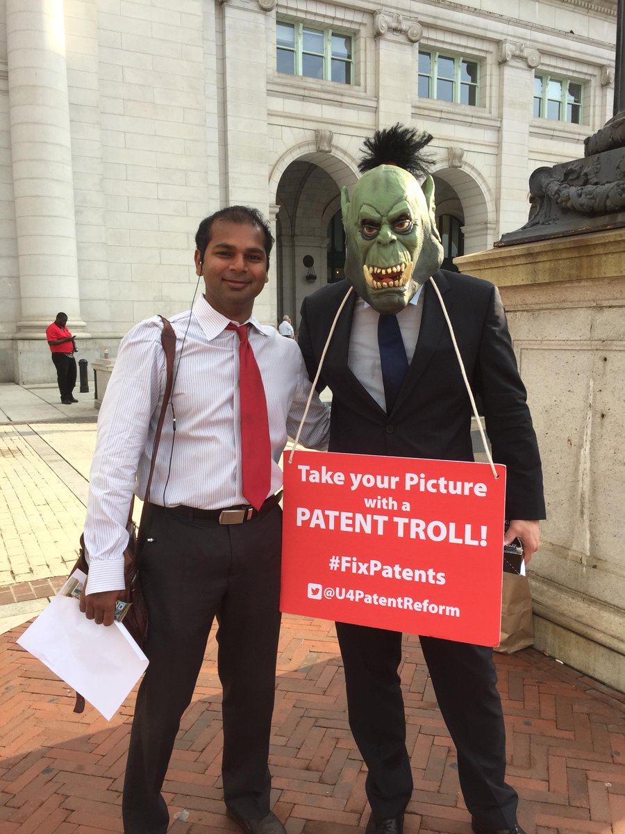 U4PatentReform's tweet image. If you spot a patent troll today be sure to snap a pic, then tell your member of Congress it&apos;s time to #fixpatents!
