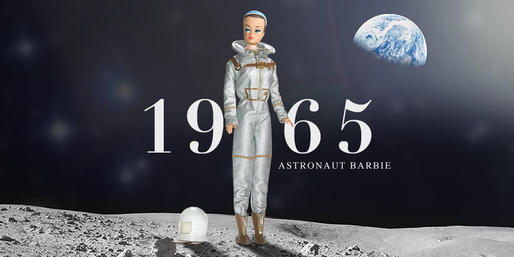 Barbie on Twitter: "The first American woman in space couldnʼt bend her  arms. #TBT Miss Astronaut Barbie, 1965. http://t.co/3DYbgjMVRt" / Twitter