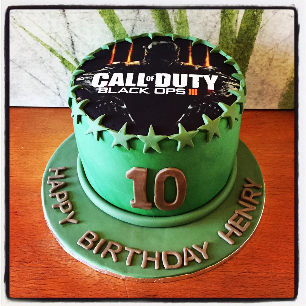 Call Of Duty themed cake for a boy turning 10 💙, image size:1024x1024