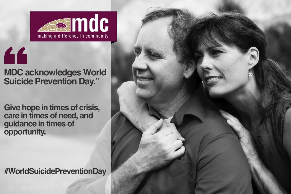 <a href="/MDC_Hope/">MDC Hope</a> acknowledges #WorldSuicidePreventionDay  
Give hope in times of crisis.
#Treatmentworks #Community #Hope
