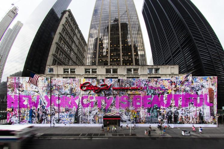Here's <a href="/MrBrainwash/">Mr Brainwash</a> on his 9/11 mural: "“It’s not where you’re from, it’s how you feel."  buff.ly/1EZ4L4y