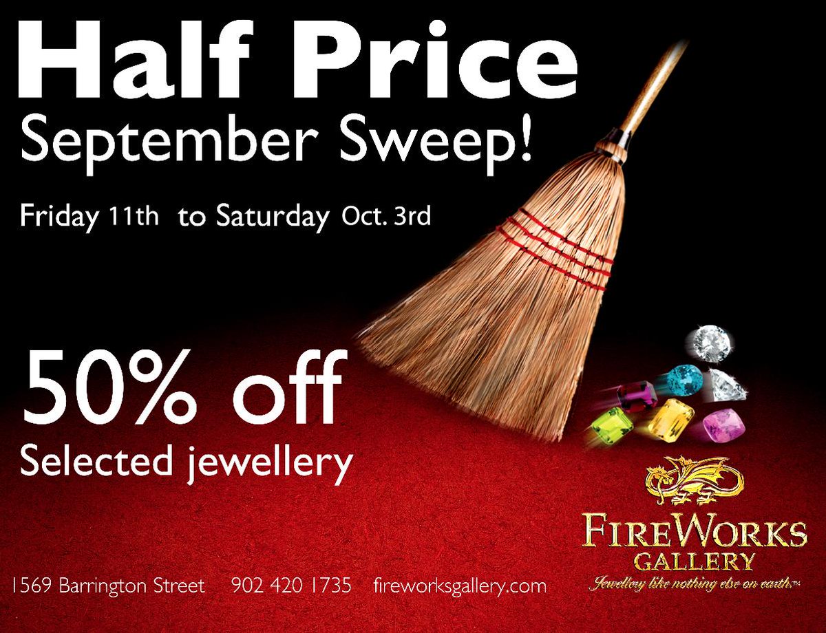 HALF PRICE September Sweep! 50% off selected jewellery starting  Friday 11th to Saturday October 3.