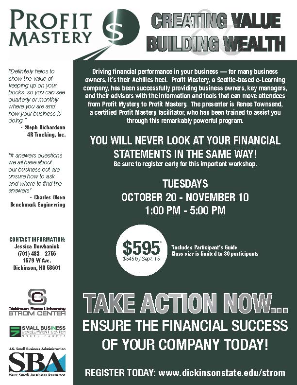 stromcenter's tweet photo. Our Profit Mastery course begins October 20, come and learn how to ensure the financial success of your company. http://t.co/zLV4JVzeMO