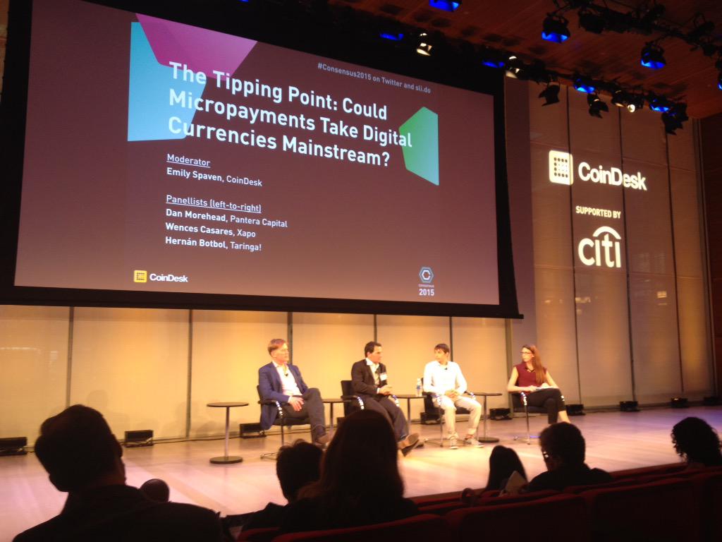 Hernán of #Taringa! says content creation up 100% since introducing #bitcoin micropayments via @xapo #Consensus2015