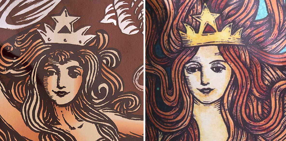 A tale of two sirens Starbucks Anniversary Blend art from 2005 and