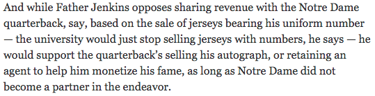 Fanpay's tweet image. We disagree with some of what Fr. Jenkins says about college sports, but agree on this - nytimes.com/2015/09/11/spo…