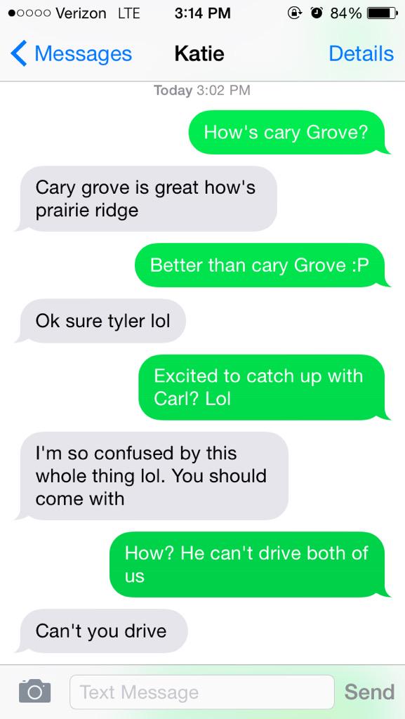 tlemon065's tweet image. Caught up with my friend from Cary Grove. #eyesopenPR