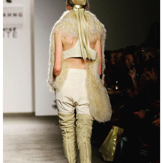 thelafashion's tweet image. #tbt back view from #fall2012 #runway #fashionweek #fur #leather #fashion #couture by gemmakahng