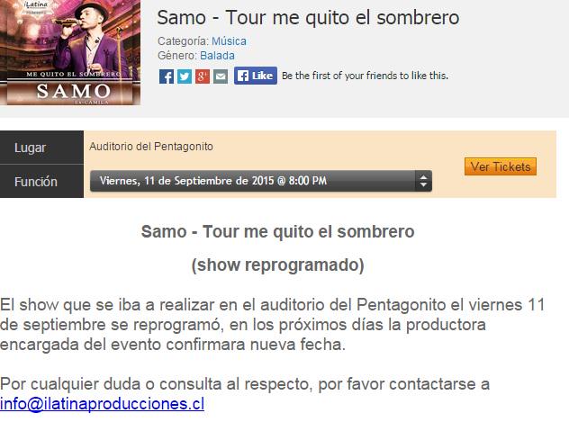 Inevitable_Peru's tweet photo. #Inevitables, extendemos el comunicado publicado por tuticket, esperamos pronta programación, besos @SAMOALLSTAR :* http://t.co/cnKNaWg1DE