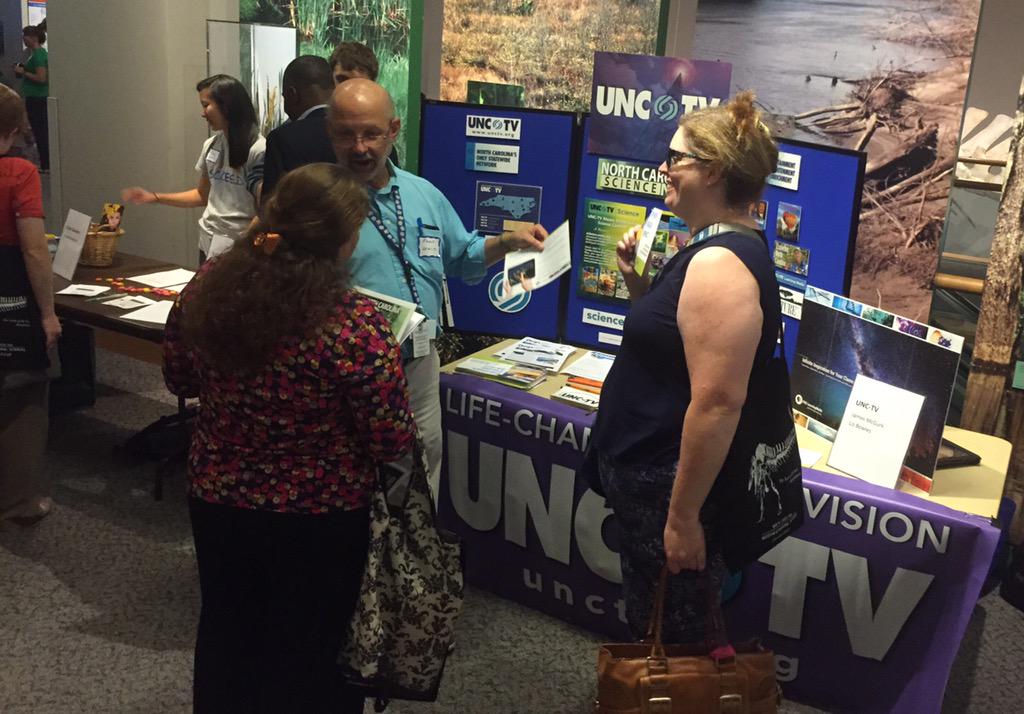 MyPBSNC's tweet photo. #NCScienceNow's @fgraff4 is having some great conversations with #science #educators at #SciTri2015 @naturalsciences http://t.co/Yp1m6utITH