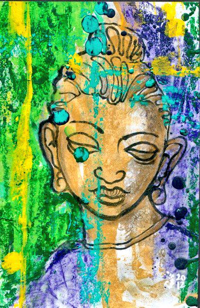 kankreate's tweet photo. #Buddha #Lionofjudha #Ganesh father #Buddhapraying #Ricksalasgallery #Ricksalasart #RickSalas #linoblockprints http://t.co/GzBXSeqWE7