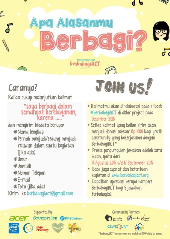 1. Hai! #BerbahagiACT Project adalah mimpi tentang kolaborasi kebahagiaan yg akan berlangsung sampai akhir tahun