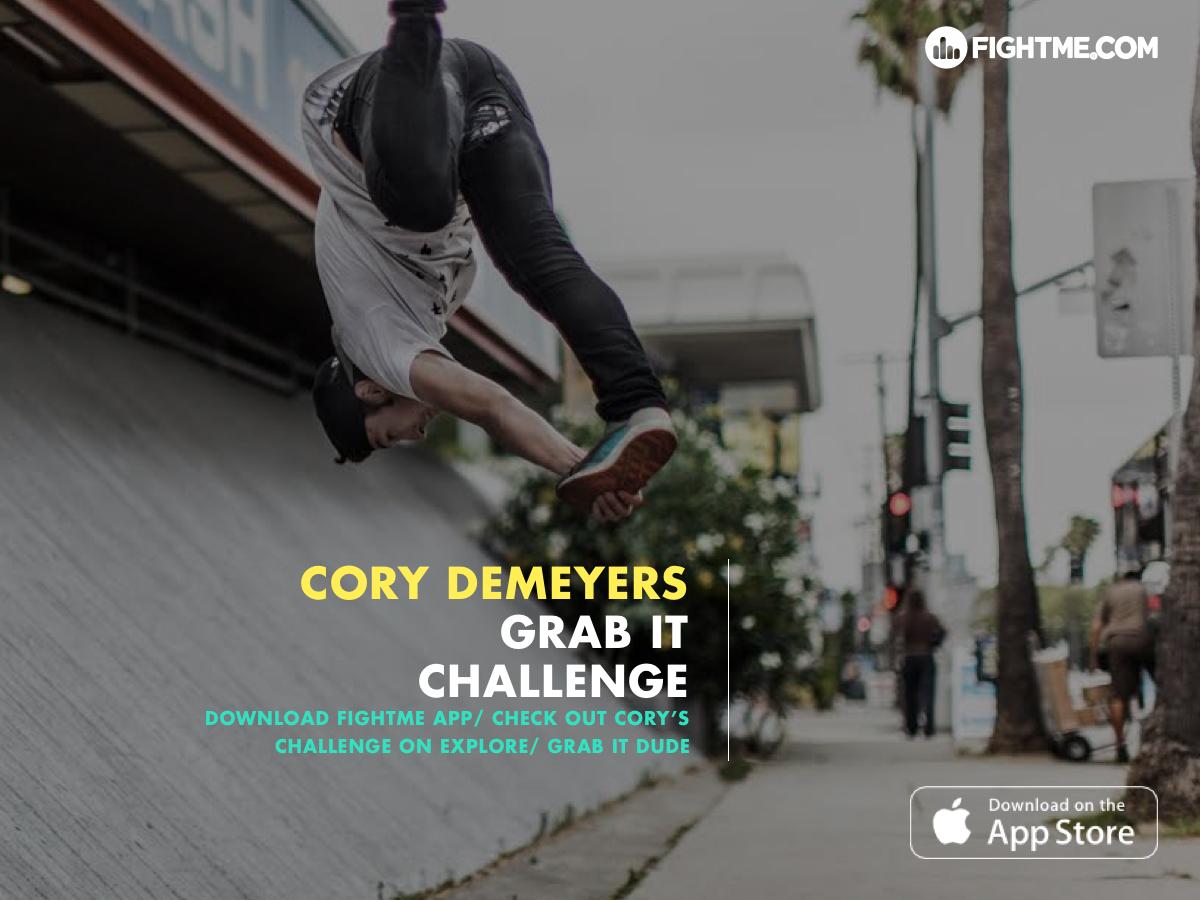 FightMeApp's tweet image. Join in @CoryDeMeyers Challenge? Join his Grab It Challenge &amp;amp; show him your best grab #parkour #TMPST #fitness