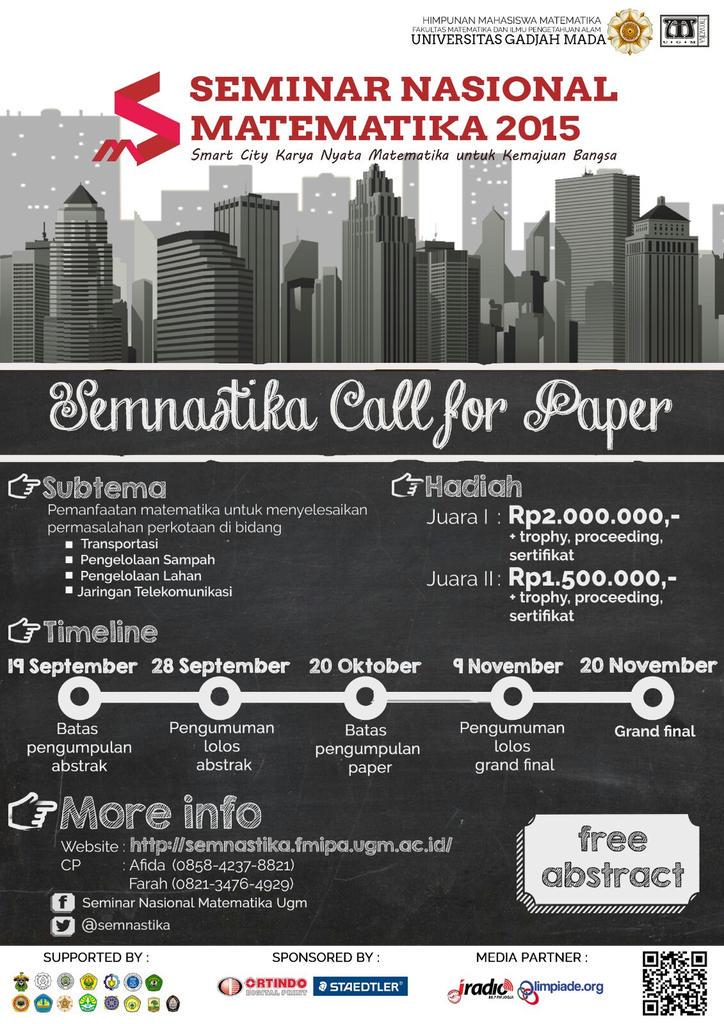 <a href="/HMPSPMatUSD/">HMPS P. Matematika</a> Hai mahasiswa mahasiswi USD. Daftar Call for Paper yuk. Info: semnastika.fmipa.ugm.ac.id / <a href="/semnastika/">semnastika ugm</a>