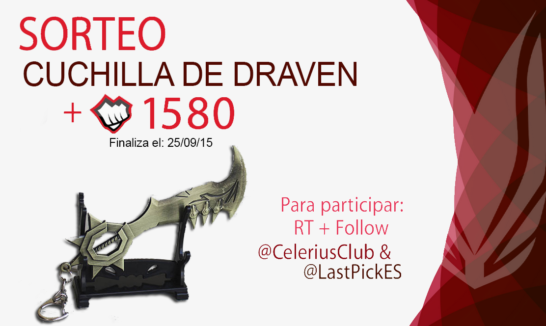 VVV_ESP's tweet photo. SORTEO CON @LastPickES!! Llavero de Draven + RPs!! Instrucciones en la imagen. Teneis hasta el 25/09/2015. Suerte! http://t.co/igzFKloYbQ
