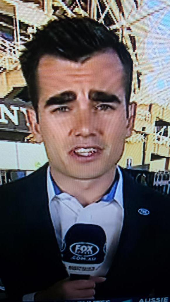 DazBlenk's tweet photo. Fox sports reporter ups the eyebrow ante.. #megabrows http://t.co/oQBjBjeBXS