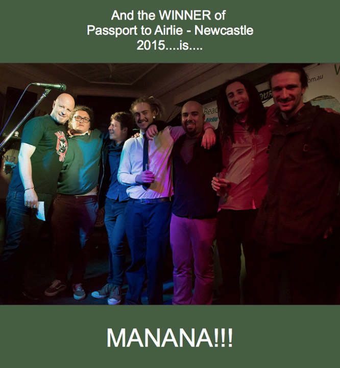 Wickohotel's tweet photo. Mañana won Passport to Airlie-Newcastle band competition last night @ The Wicko☀ Thanks all- bands&amp; cheering crowd✌ http://t.co/r6OhAPs9sY
