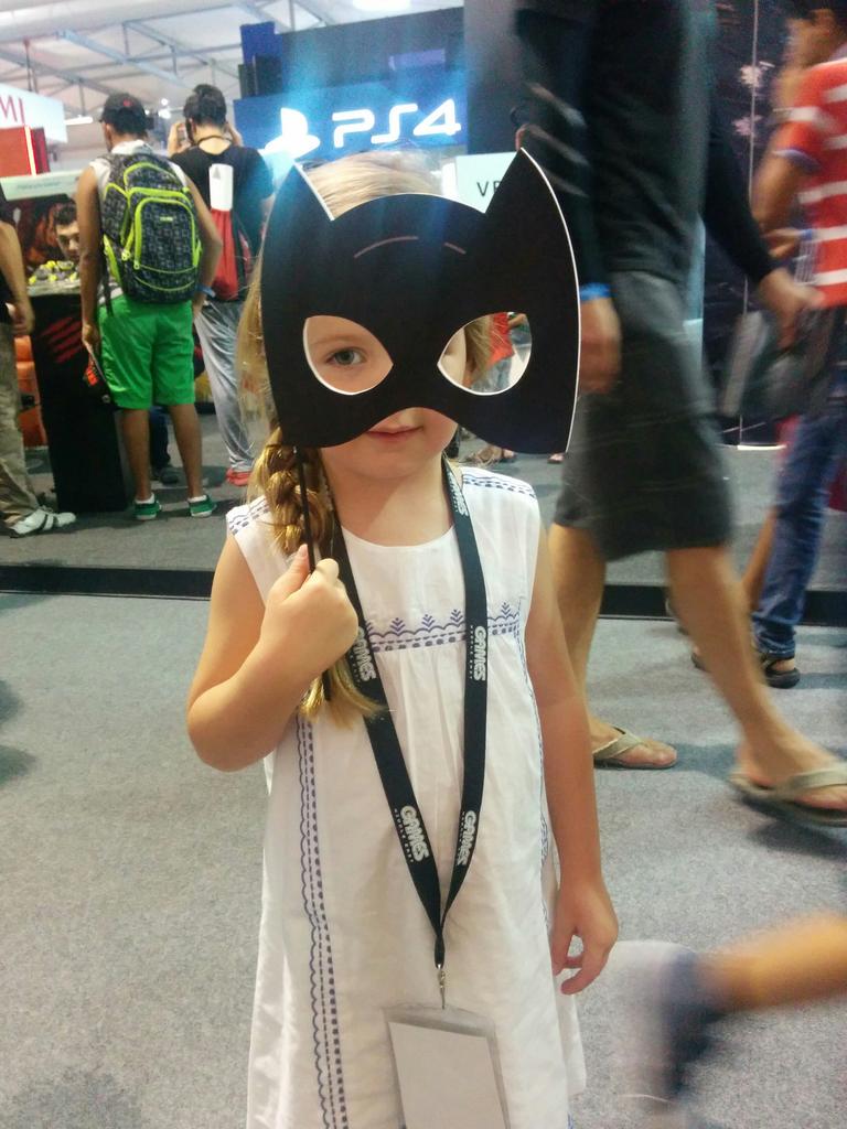 OlivHQ's tweet photo. The training starts young! #Catwoman in the making @games_m_e #Games15 #InternsMe http://t.co/cWZEdiDEMV