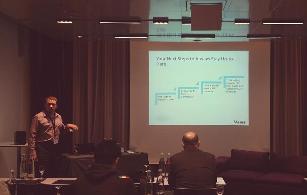 MFiles_DE's tweet photo. Listen to @mikajava and stay up to date!
#MFilesPartnersMunich http://t.co/aNcKK40aBf