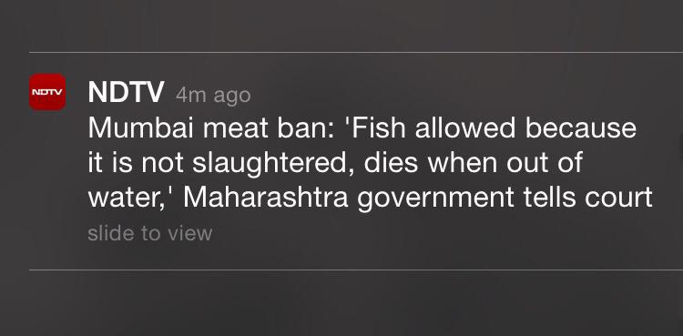 wrkprint's tweet photo. Yeah, bcoz when a fish sees a fishing boat, it just jumps out of the water on to the boat, "Eat me! Eat me!"
#meatban http://t.co/6EcxAbXUtJ