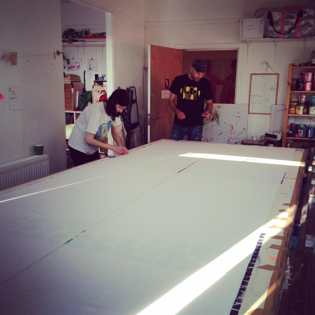 LauraSpring1's tweet photo. Back on it in the print room today! #screen printing #lauraspring #ontheprinttable #handmade http://t.co/IkdcFWzn9r