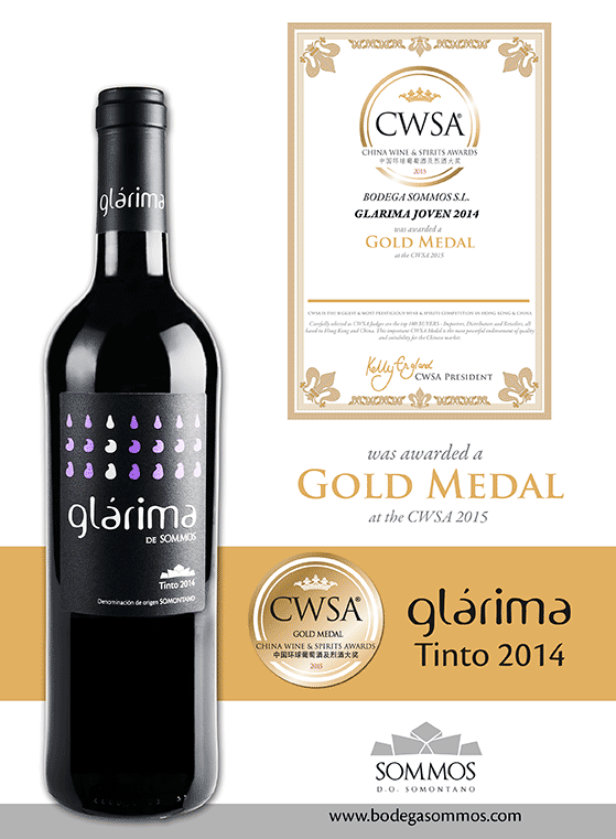 #GlarimaSommos TINTO JOVEN 2014 de <a href="/BodegaSommos/">Bodega SOMMOS</a> ha obtenido MEDALLA DE ORO en el #CWSA 2015!!!