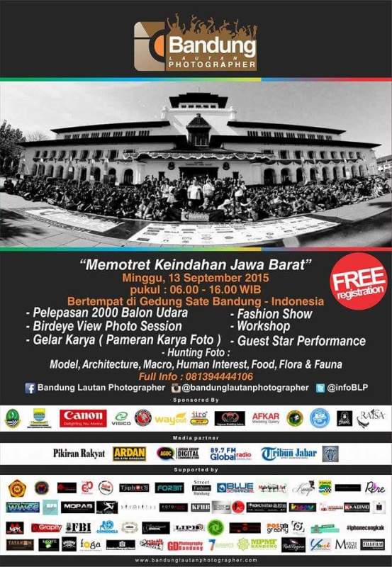 Ayo gabung dlm event akbar #BandungLautanPhotografer Minggu 13 Sept 2013 Gedung Sate, Free Registration.