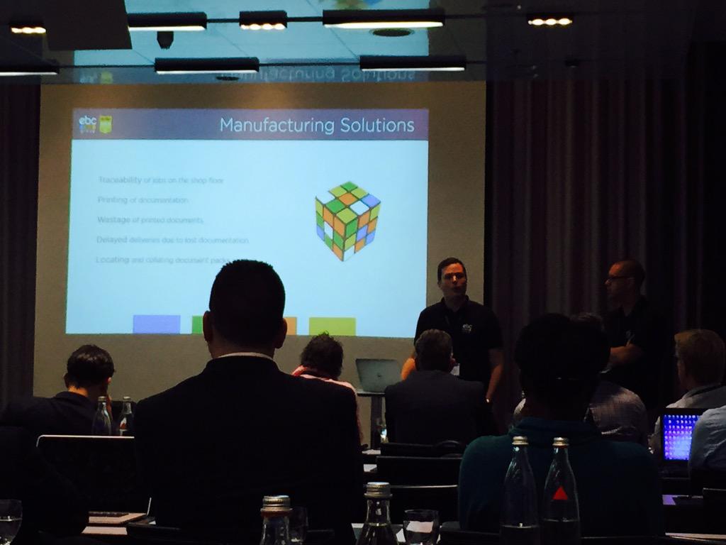 bartti's tweet photo. @grahamhurwood and @CraigHawker from @EBC_Group showing their @M_Files magic #MFilesPartnersMunich #EIM #ECM http://t.co/KXjBnN0M3b