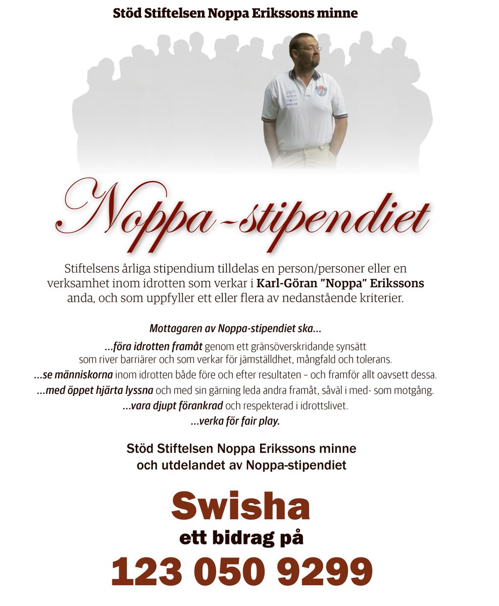 NoppasMinne's tweet photo. Nu går det att SWISHA in bidrag till stiftelsen ! http://t.co/UoXl7FpUmo