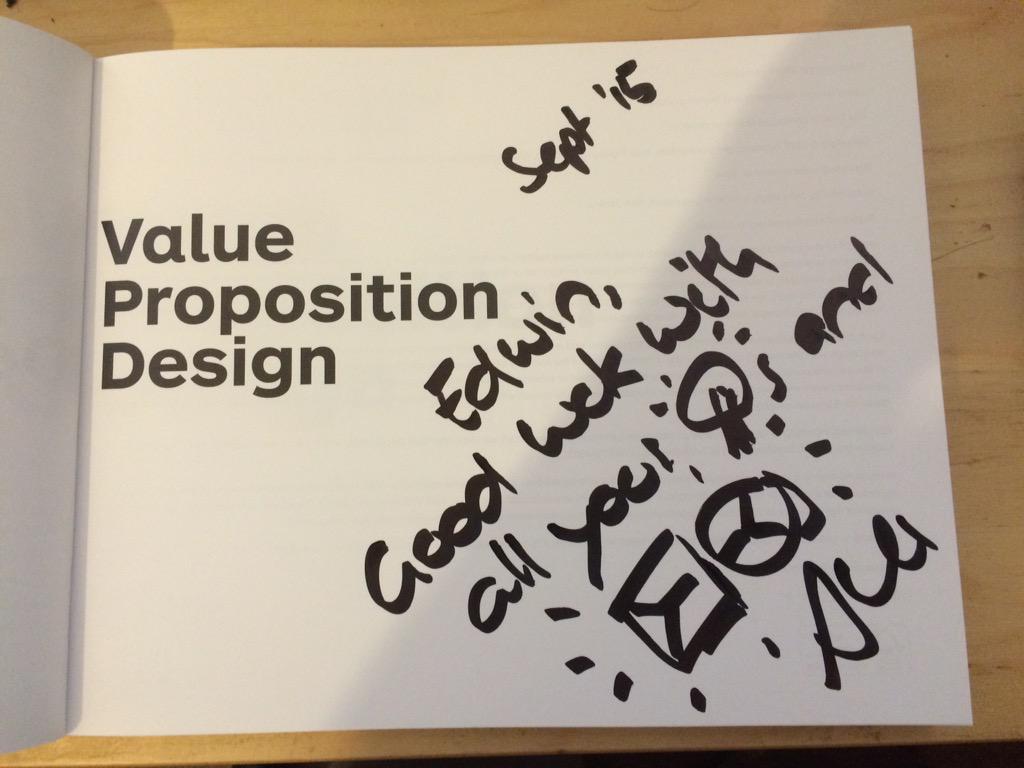 edwin_phantom's tweet photo. Excellent session by @AlexOsterwalder on value proposition design! Great addition to the innovation surgical tools http://t.co/kfyX3giYE7