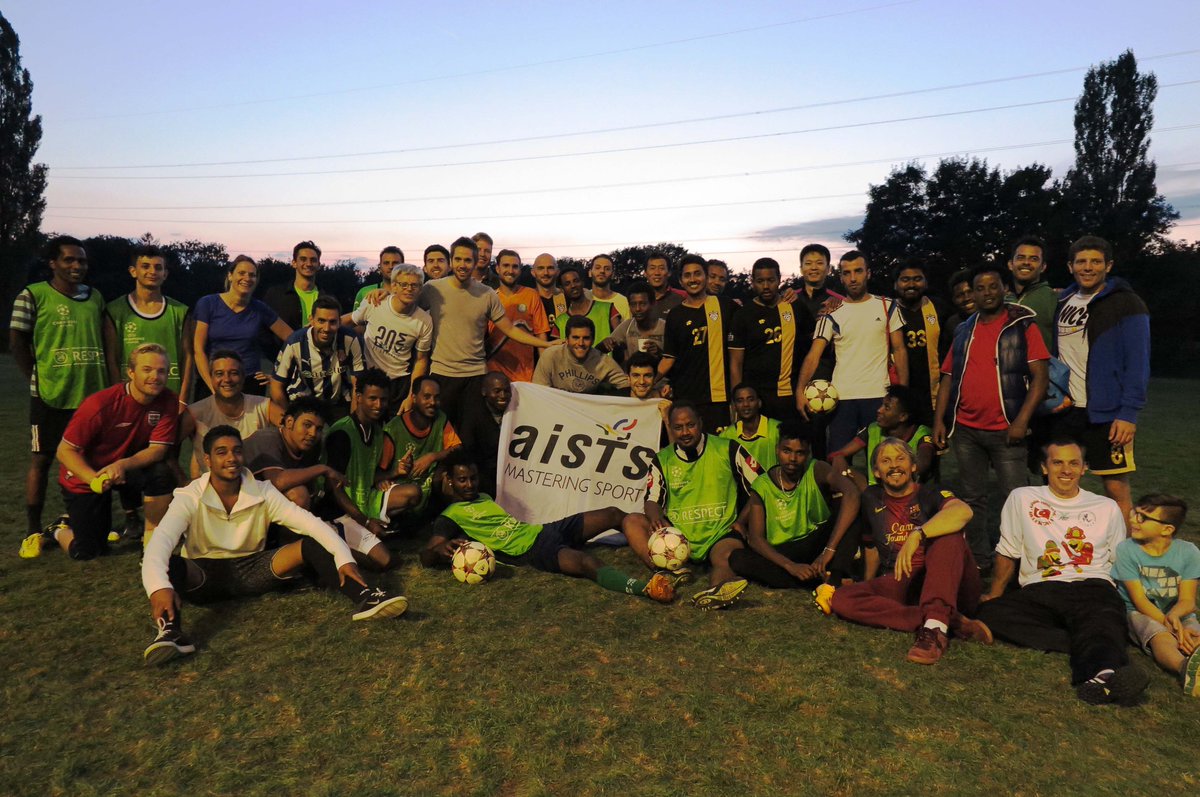 #AISTS #MSA2015 matched up against FC CABES - a team of mainly young #SyrianRefugees living near Lausanne. #WeAreOne