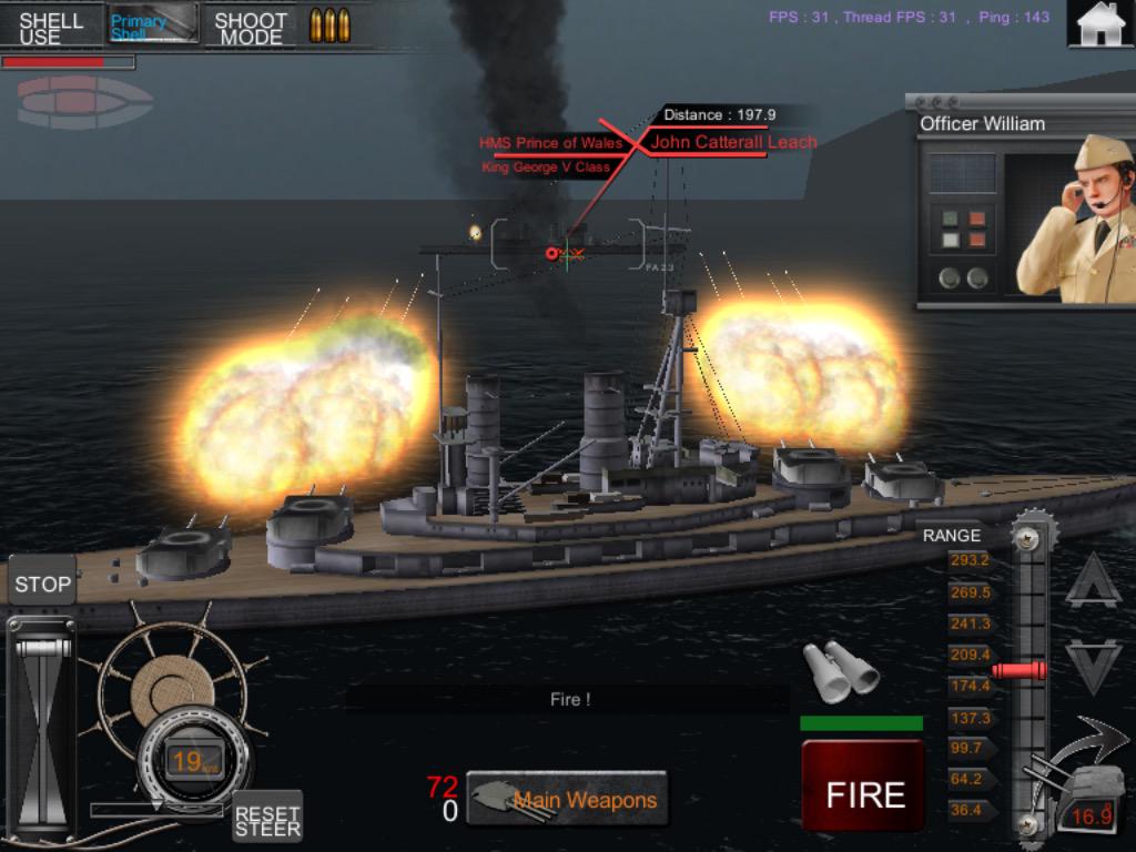 KMS Bayern shoot 1 salvo to HMS Prince Of Wales (King George V class)