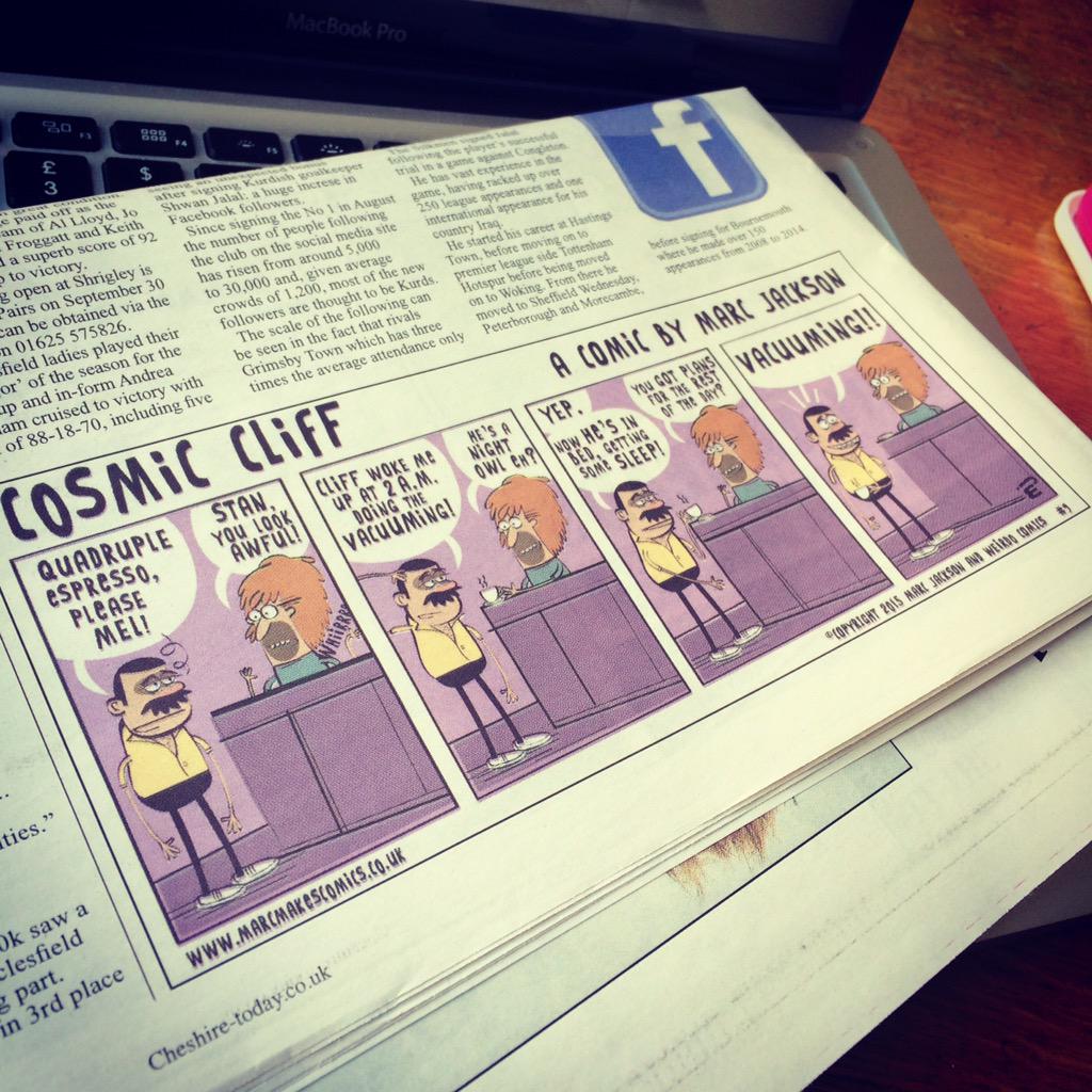 MARCmakescomics's tweet photo. Milkshake Mel from my #Duckless comic in @acesweekly appears in this week's #cosmiccliff in #MacclesfieldToday http://t.co/oPbMnB2MOO