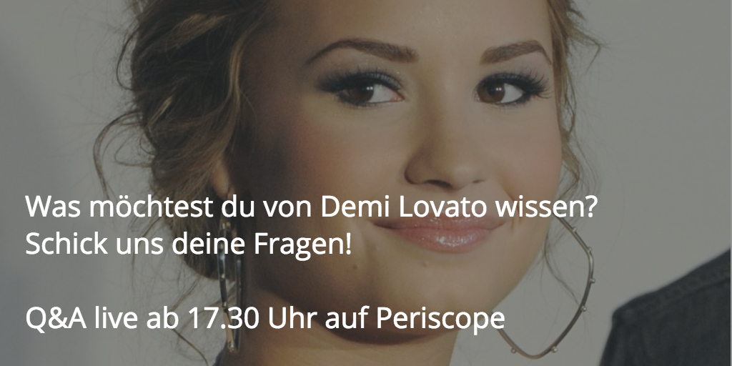 byou's tweet photo. .@ddlovato ist ab 17.30 Uhr bei uns live im Periscope-Interview - und zwar mit euren Fragen. #DemiLovato http://t.co/cus0bxeClf