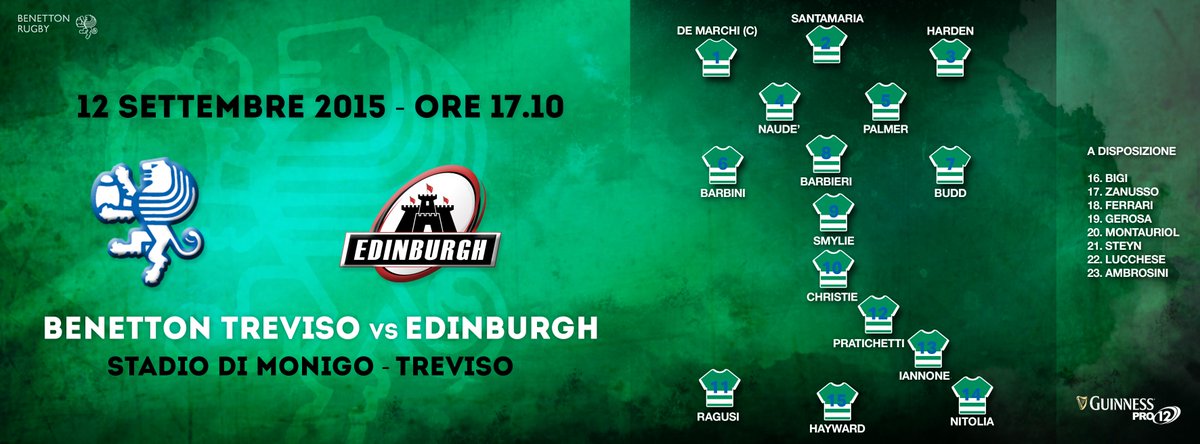 Benetton Rugby 🦁 (@benettonrugby) on Twitter photo Coach Casellato ha reso nota la formazione del Benetton Rugby che domani alle ore 17.10, sfiderà l'<a href="/EdinburghRugby/">Edinburgh Rugby</a> Coach Casellato ha reso nota la formazione del Benetton Rugby che domani alle ore 17.10, sfiderà l'<a href="/EdinburghRugby/">Edinburgh Rugby</a>