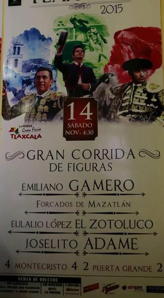 castabravamx's tweet photo. Señores cartelazos en @GranFeriaTlax le ha puesto mucho coco @CasaToreros enhorabuena @GanaderoPM @jpccrv http://t.co/6MaP5IYavR