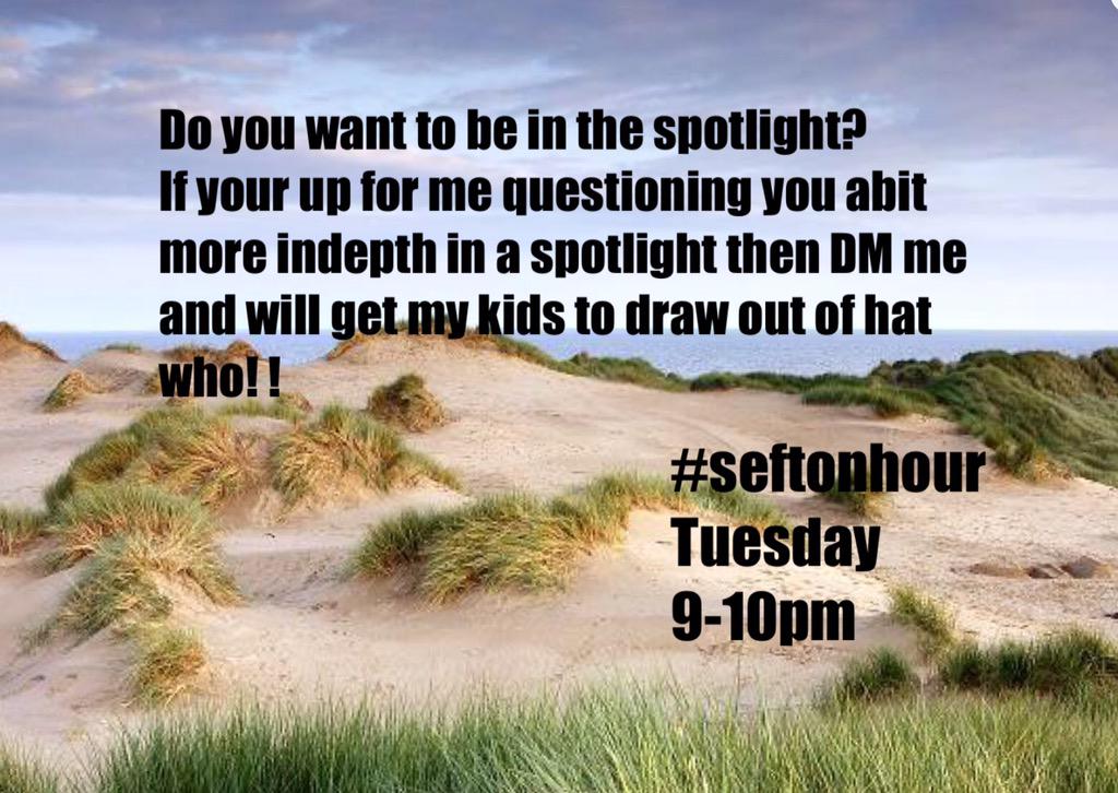 Last chance to DM your name to possibly be our spotlight guest for Tuesday's #seftonhour 
Let me know by tomorrow!
RT