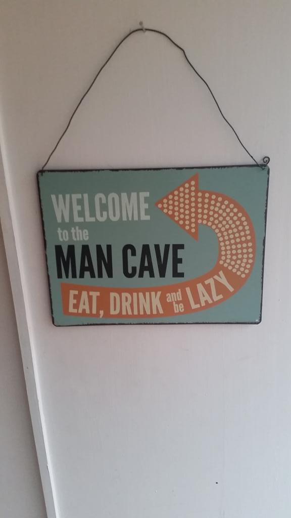 ricblaine72's tweet image. New sign for the #mancave.  The wife reckons it suits me well!
