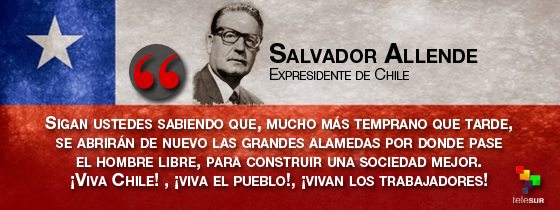 teleSURtv's tweet photo. #SabíasQué un día como hoy muere el presidente #SalvadorAllende durante un golpe de Estado | http://t.co/suMVX4bS0A http://t.co/ZIz3Olv3yU