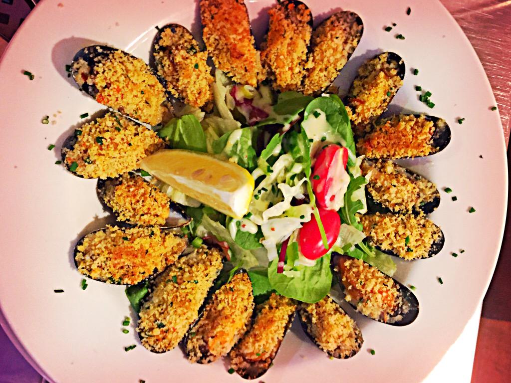 #mussels cooked and breaded in a herb crust to give a delicious flavour!