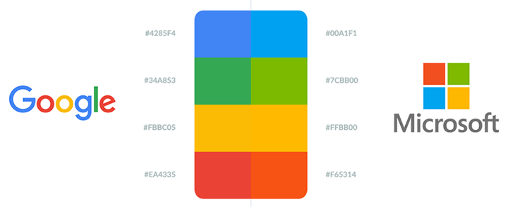 BaHiut's tweet photo. #Google vs. #Microsoft #Logo #Logomanía #DiseñoGráfico http://t.co/B1XmeIVBc4