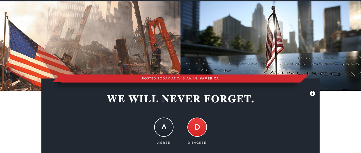 staance's tweet photo. Our memories of 9/11 remain tragically vivid 14 years later. 

Tell us your story here: http://t.co/yKTn1zVkij
_ http://t.co/XvtjISWeLY