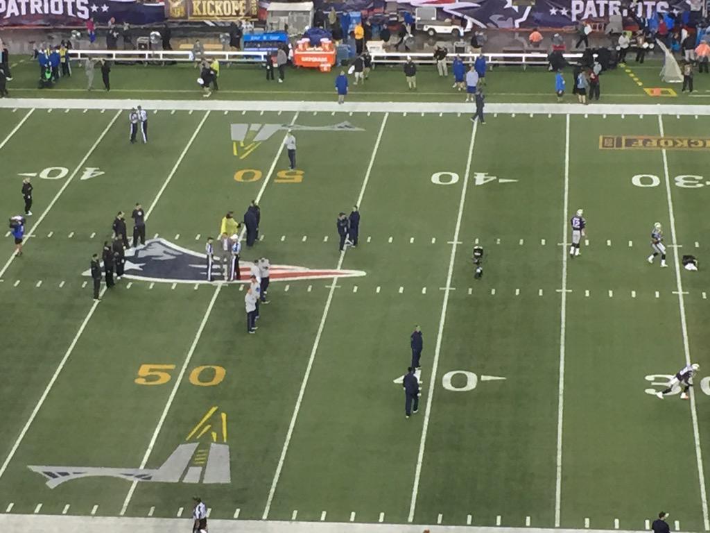 Our view from the suite at last night's Patriots opener