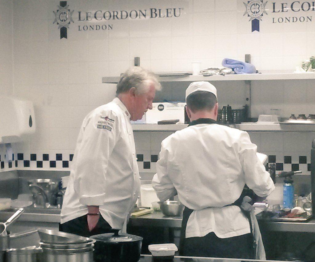gbchefs's tweet photo. .@BrianTurnerChef watchful eye on proceedings during @BocusedorUK #ukselection judging at @LeCordonBleuLDN http://t.co/h561jWmKVG