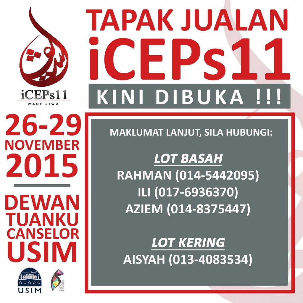 <a href="/negeri9event/">Negeri9 Event</a> mntk tolong RT kpd peniaga2 yg ingin berniaga smpena iCEPS11 anjurn student FEM, USIM