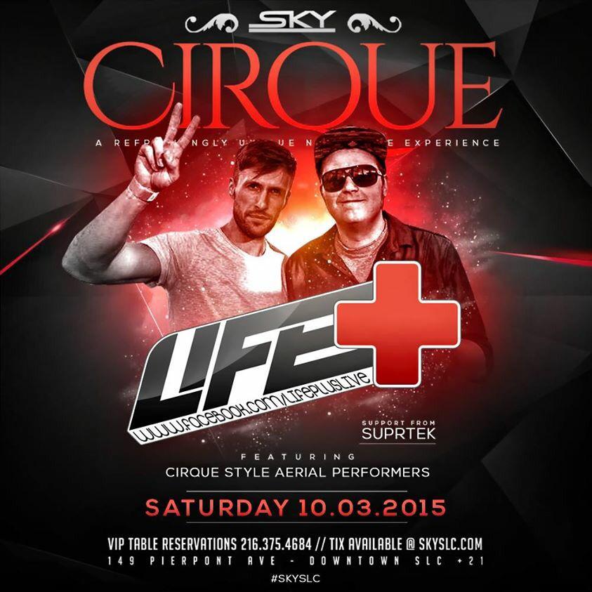 CIRQUE returns to #SKYSLC with another stunning performance from @lifepluslive and special guest @suprtek on 10/3!