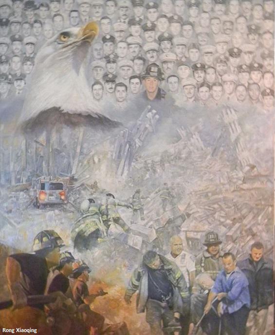ABCPolitics's tweet image. New York man paints 9/11 mural featuring faces of 343 FDNY responders who died abcn.ws/1QtQ8rc