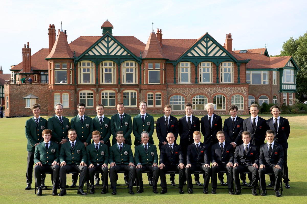 WalkerCup's tweet photo. The official portrait of the 2015 USA and GB&amp;I #WalkerCup teams.
Play well tomorrow gentlemen! http://t.co/Yp5p2tDxbc