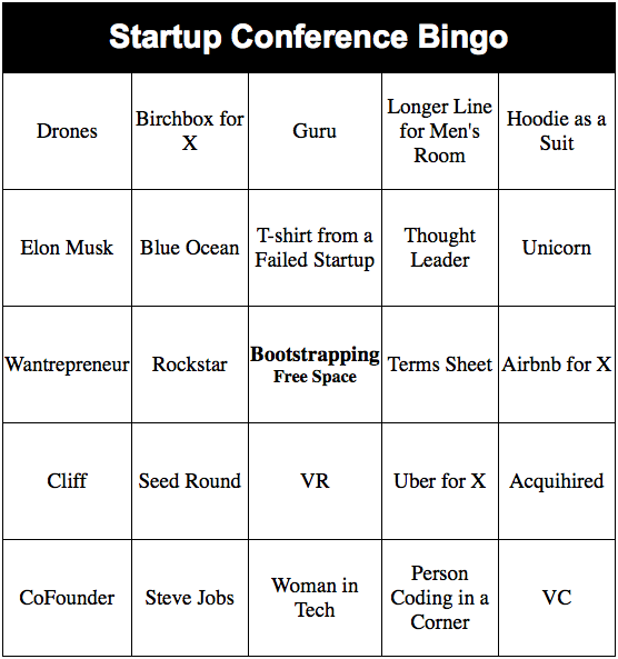 tech_doodles's tweet photo. #Startup Conference Bingo: https://t.co/B6OdYmOBNM Compete with your cofounders to see who gets each buzzword first! http://t.co/4cTbDDalvJ