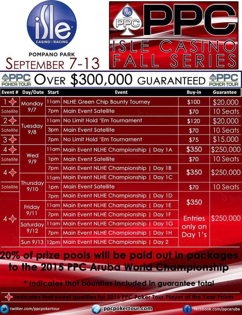 PPCPokerTour's tweet photo. 7pm Friday | Day 1F | $350 MAIN EVENT | $250,000 GTD | #PPCISLE @IsleCasinoPP #PPCSeason3 http://t.co/HzRH7UnutG http://t.co/nosDCD0b6a